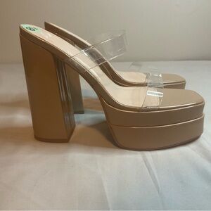 Forever 21 Clear-Vamp Stacked Platform Heels